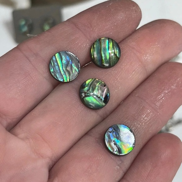 100pcs Real Abalone Shell Flatbacks Stud Earrings & Bezels more Bundle Lot - Picture 13 of 13